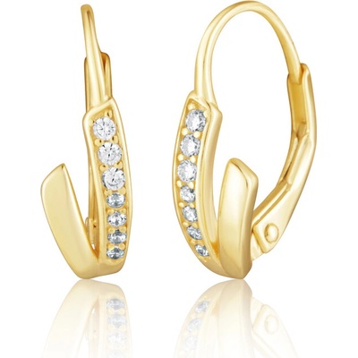 JVD Pozlátené strieborné náušnice so zirkónmi SVLE3432XH2GO00