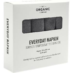 The Organic Company Салфетки Everyday 20 x 20 см тъмносиви 4 бр (1073-110)