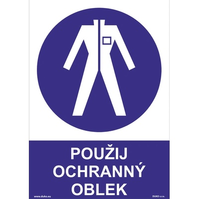 DUKO POUŽIJ OCHRANNÝ OBLEK Formát: 148 x 210 mm, Materiál: samolepící vinylová fólie