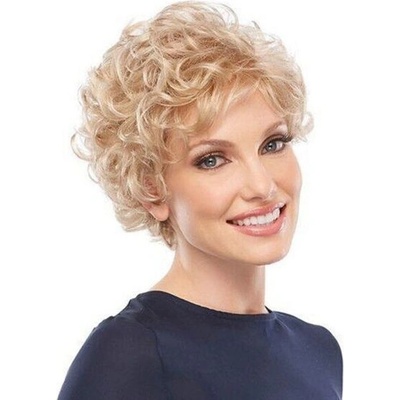 Aiylmz krátké kudrnaté světlé blond paruky
