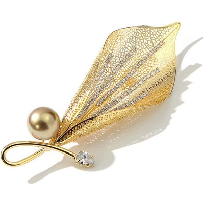 Éternelle brož Swarovski Elements Marcelle Gold B2021/AL Zlatá