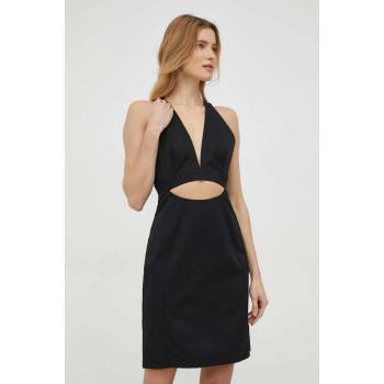 Calvin Klein Рокля Calvin Klein Jeans в черно къс модел разкроен модел (J20J221076.PPYX)