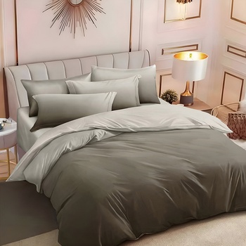 EmonaMall Двулицево спално бельо с ластик EmonaMall, 6 части - Модел S17697 (S17697-66666e)