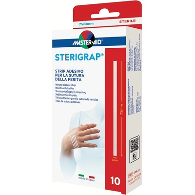 MASTER AID Sterigrap Náplasťové stehy sterilné 75 x 3 mm 10 kusov