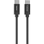 Hama Кабел за зареждане, "Fabric", USB-C - USB-C, 100 W, 1.5 m, Nylon, black (201740)