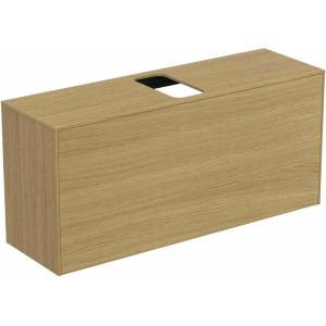 Ideal Standard Стенен шкаф Ideal Standard Atelier Conca, 1 чекмедже и плот с централен изрез, 120 см, светло дъбово покритие (T3937Y6)