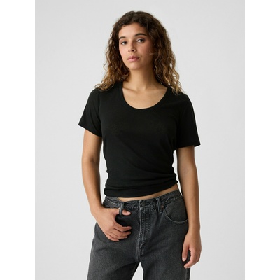 GAP Тениска GAP от лен GAP | Cheren | ЖЕНИ | XS