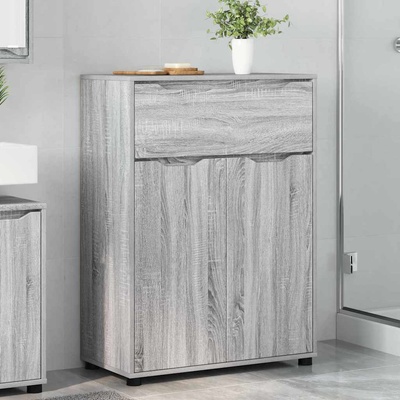 vidaXL Шкаф за баня Сив Сонома 72, 5 x 36, 5 x 100 см Инженерно дърво (888773)