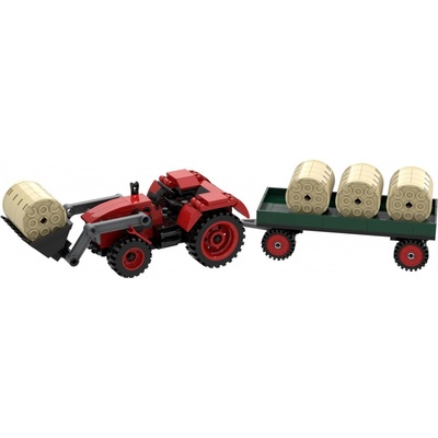 BRIXIES Plus 222.202 Velký traktor s nakladačem a přívěsem, 239 k