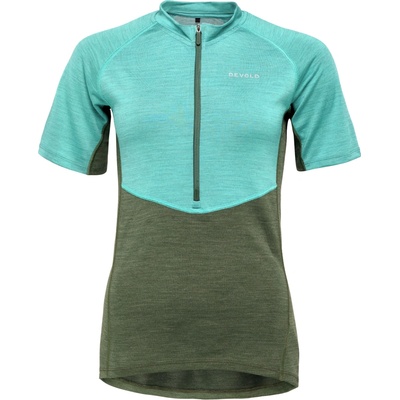 Devold STANDAL MERINO TEE ZIP NECK tyrkysová khaki