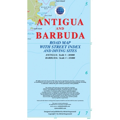 Antigua & Barbuda - turistická mapa