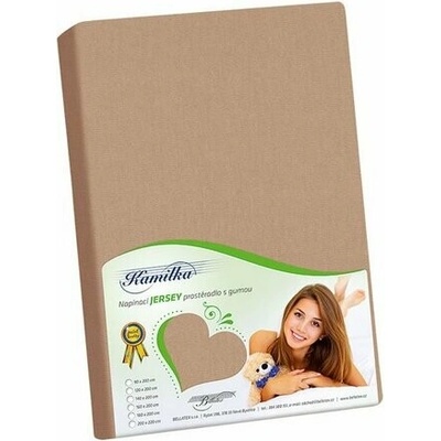 Bellatex jersey prestieradlo na vysoký matrac Kamilka kávová 180x200
