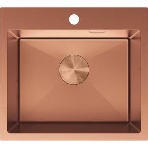 Mexen Solix кухненска мивка от неръждаема стомана, 1-коморна, 500 x 450 мм, мед - 6402501000-65 (6402501000-65) Мивка за вграждане