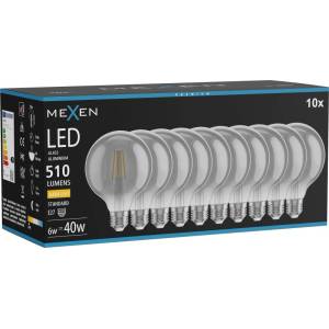 Mexen Vintis 10x LED Филамент Крушка E27, G95, 6W, Топла - 2700K, 510 lm, пушек - L157-E27-0627-70x10 (L157-E27-0627-70x10)