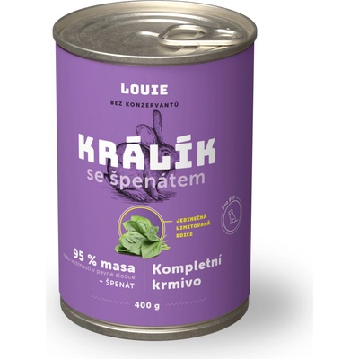 Louie Adult králik so špenátom 400 g