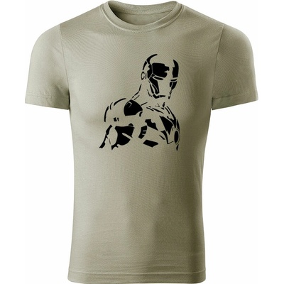 Tričko Iron Man pánske tričko svetlá khaki čierne