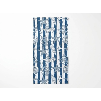 Textilomanie plážová osuška NAUVIA modro biela 70 x 140 cm
