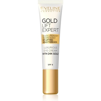 Eveline Cosmetics Gold Lift Expert луксозен крем за околоочната зона и клепачи с 24 каратово злато (SPF 8) 15ml