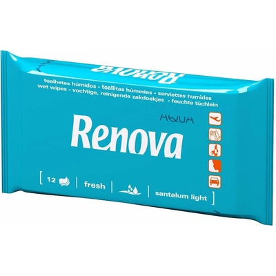 RENOVA Vlhčené cestovné obrúsky Aqua 12 ks