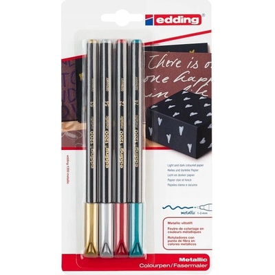 Edding 1200 metalická fixka súprava 4 farieb