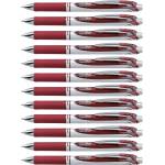 Pentel EnerGel XM BL77 gel pen with push mechanism, burgundy (pack of 12) - BL77-BGX-VE (BL77-BGX-VE)