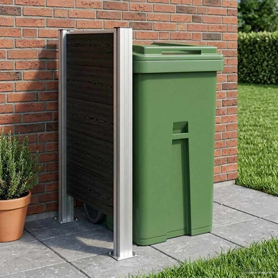 vidaXL Оградка за кошче Сиво 85 x 12 x 115 см Алуминий и WPC (42039180)