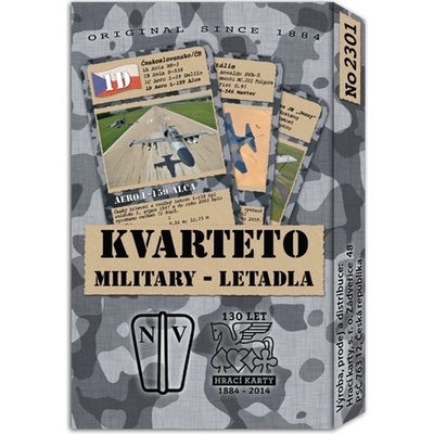 Hrací karty 1884 Kvarteto Military: Letadla