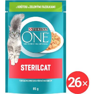 Purina One Cat SterilCat mini filetky s morkou a zelenými fazuľkami v šťave 26 x 85 g