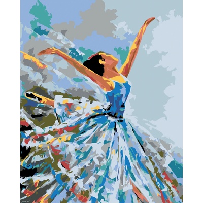 zuty Malování podle čísel Tančící baletka 80 x 100 cm vypnuté plátno na rám