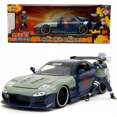 Jada Autíčko Mazda RX-7 1993kovové s otevíratelnými částmi a figurka Kakashi délka 20 cm 1:24