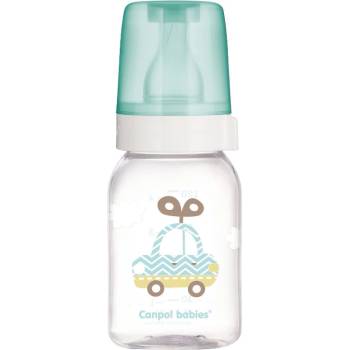 Canpol babies Стъклено шише с антиколик биберон Canpol - Зелено, 120 ml (42/202_gre)