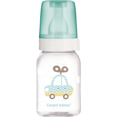 Canpol babies Стъклено шише с антиколик биберон Canpol - Зелено, 120 ml (42/202_gre)