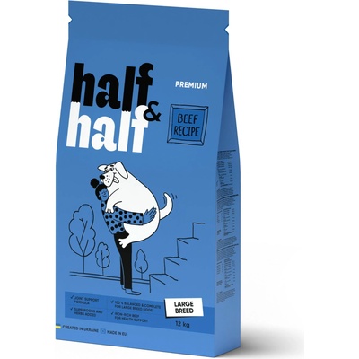 Half&Half Adult Large Breed hovädzie 12 kg