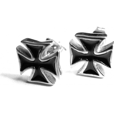 Steel Jewelry náušnice maltézský kříž z chirurgické oceli NS500424