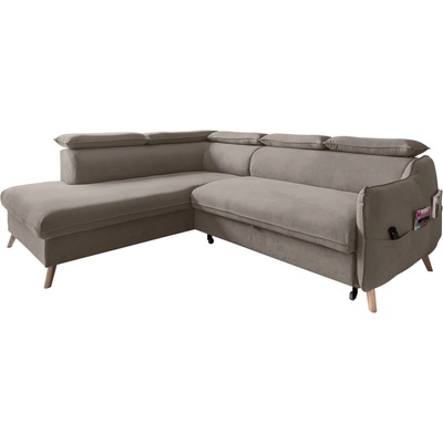 Miuform Светлокафяв кадифен ъглов разтегателен диван (ляв ъгъл) Sweet Harmony - Miuform (1417MO233)