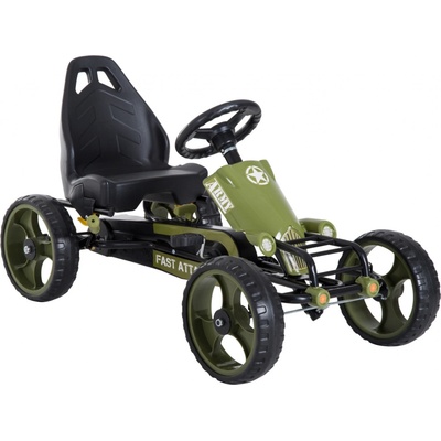 HOMCOM Motokára s ruční brzdou zelená
