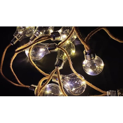 Reťaz Strend Pro Solar Bulb 10x LED tvar žiarovky solárna L-3,8 m