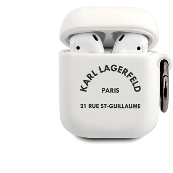 KARL LAGERFELD Калъф Karl Lagerfeld Rue St Guillaume Silicone Case за Airpods 1/2 - Бял