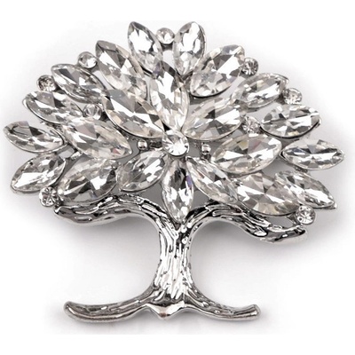 Prima-obchod brož s broušenými kamínky strom života 1 crystal 105361