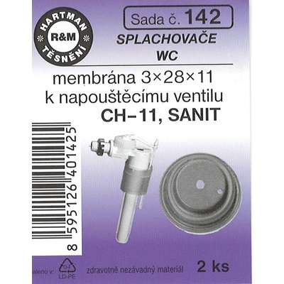 HARTMAN membrána napouštěcího ventilu CH-11 a SAN 3*28*11mm, sada č. 142