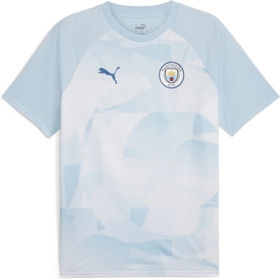 PUMA Риза с къс ръкав Puma Manchester City Pre-Match Short Sleeve Shirt 2023 2024 Adults - Blue/Silver