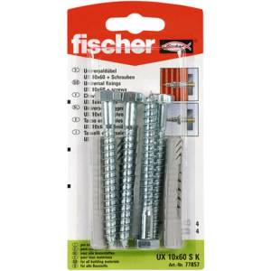 Fischer УНИВЕРСАЛЕН ДЮБЕЛ С ВИНТ Ф10Х60ММ 4 БРОЯ fischer ux s k nv (4006209908747)