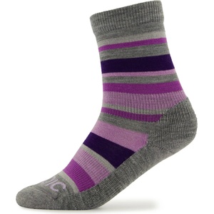 Stoic Детски туристически чорапи Stoic Kid's Merino Trekking Crew Socks Stripes Walking socks - Grey / Purple - размер 27-30 (EU) (201-7946-0211)