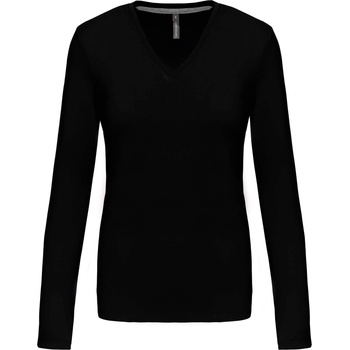 Kariban v-neck k382 / Дамска тениска с дълъг ръкав - черна m (20k38200202)