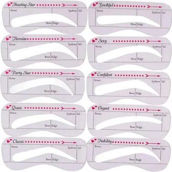 Lash Brow Eyebrow Stencil šablóny na obočie 10 ks