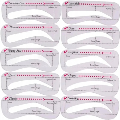 Lash Brow Eyebrow Stencil šablóny na obočie 10 ks