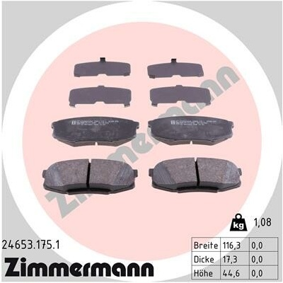 ZIMMERMANN Sada brzdových platničiek kotúčovej brzdy 246531751