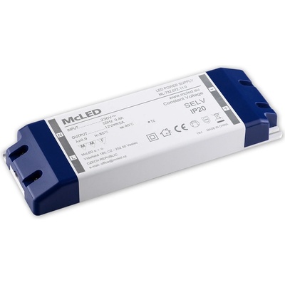 MCLED Napaječ LED 60W, DC12V/5A, plastové provedení se svorkovnicí, IP20 ML-732.072.11.0