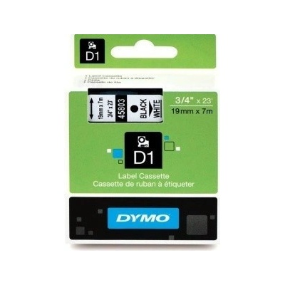 Dymo 45803, S0720830, 19mm x 7m, čierna tlač / biely podklad, originálna páska