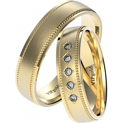 VIPgold Svadobné obrúčky 7326 žlté zlato